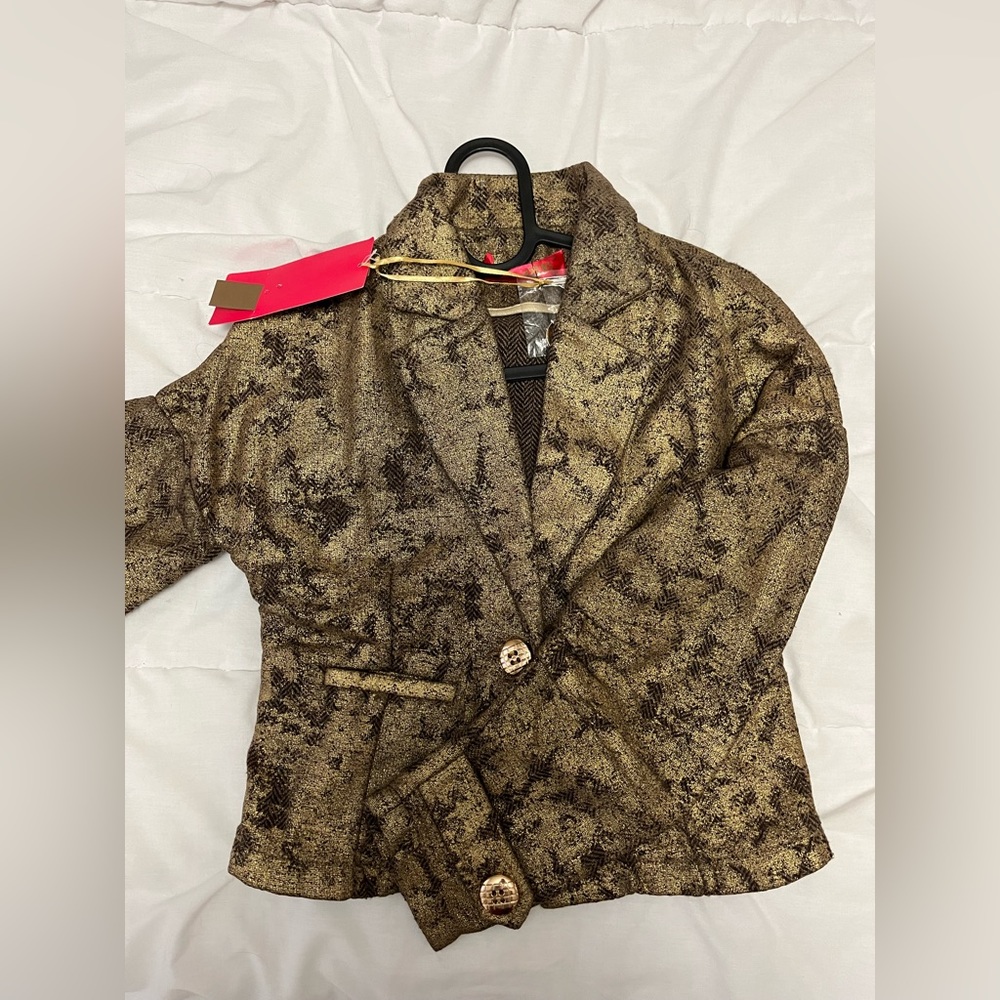 Beautiful new gold women’s/girls blazer jacket